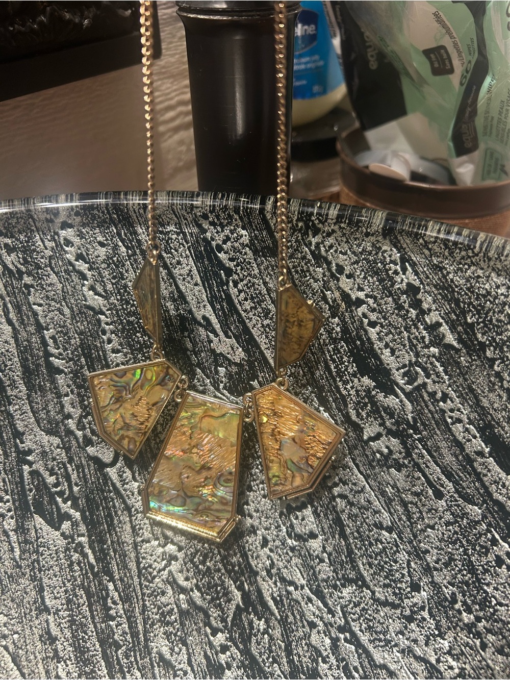Gold Abalone Statement Necklace